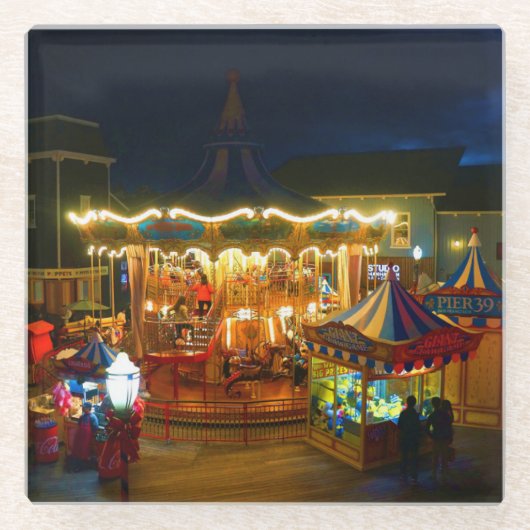 San Francisco Carousel Pier 39 #2 Glass Untersetze Glasuntersetzer (Vorderseite)