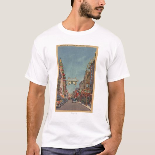 San Francisco, CAStreet Szene von Chinatown T-Shirt (Vorderseite)