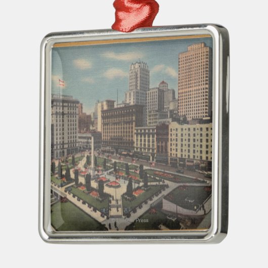 San Francisco, CAUnion quadratische Ansicht Silbernes Ornament (Links)