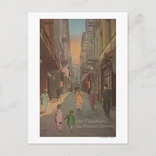 San Francisco, CAView der Old Chinatown Street Postkarte (Vorderseite)
