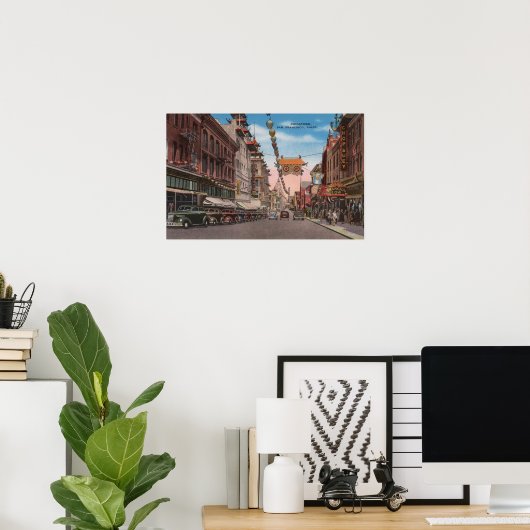 San Francisco, CAView von Chinatown Main Street Poster (Heimbüro)