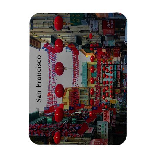 San Francisco Chinatown Lanterns #4 Magnet (Vertikal)