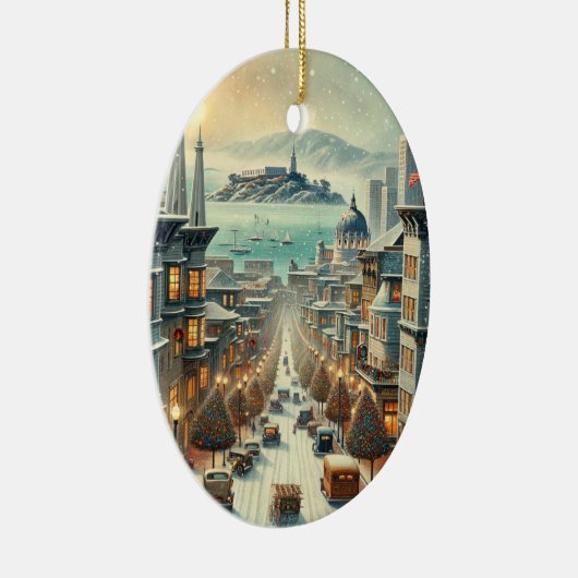 San Francisco Christmas Elegance - Card Keramik Ornament (Rechts)
