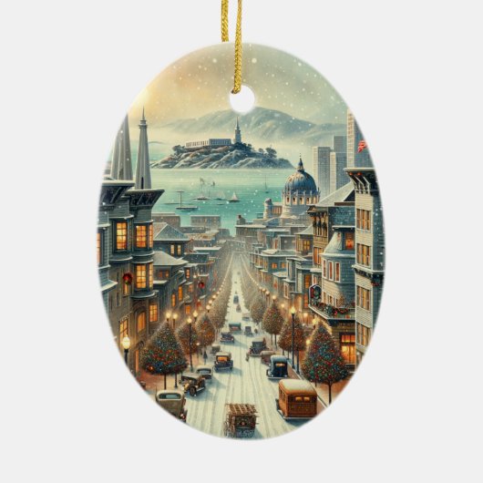 San Francisco Christmas Elegance - Card Keramik Ornament (Hinten)