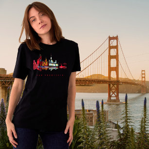 San Francisco City Bridge Sonnenuntergang Reise-T- T-Shirt