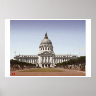 San Francisco City Hall Digitale Farbe Poster