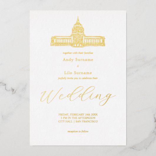 San Francisco City Hall Folieneinladung (Vorderseite)