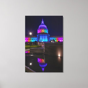 San Francisco City Hall im Regenbogenlicht Leinwanddruck