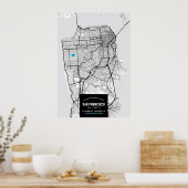 San Francisco City Map + Ihr Location Poster (Küche)