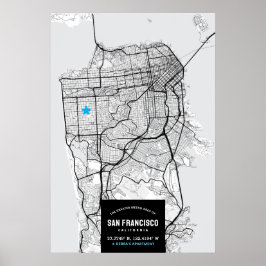 San Francisco City Map + Ihr Location Poster