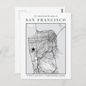 San Francisco City Map + Location Marker Postkarte (Vorne/Hinten)