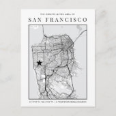 San Francisco City Map + Location Marker Postkarte (Vorderseite)