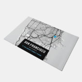 San Francisco City Map + Ort markieren Fußmatte (Schrägansicht)
