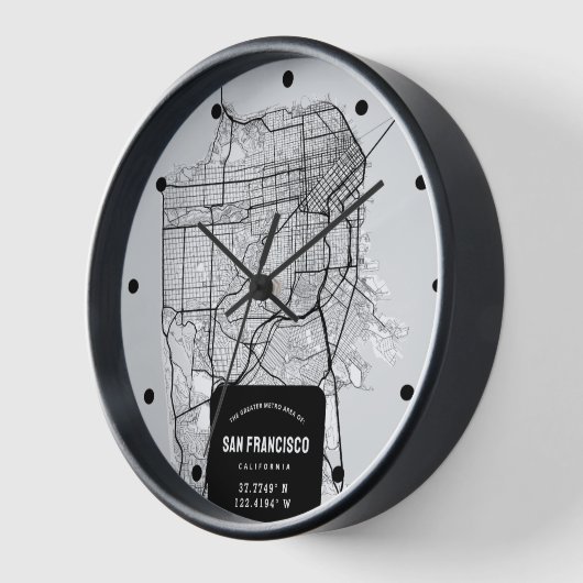 San Francisco City Map Uhr (Winkel)