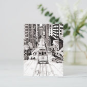 San Francisco City Pen und Tinte Zeichnend Postkarte (Stehend Vorderseite)