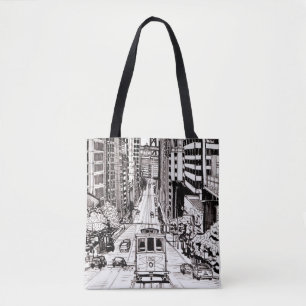 San Francisco City Pen und Tinte Zeichnend Tasche