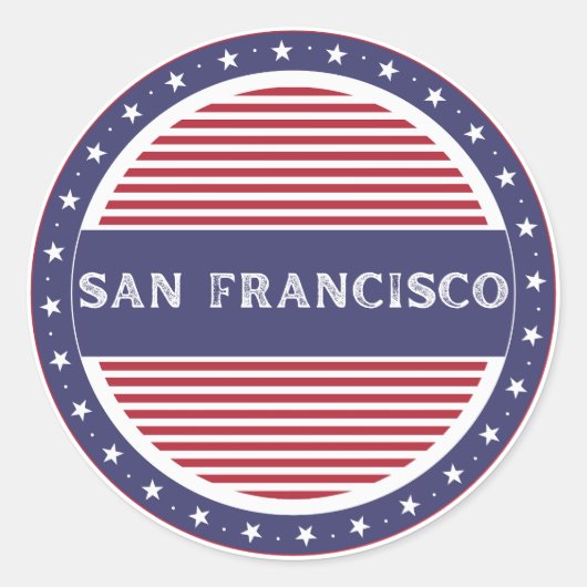 San Francisco City Pride Emblem American Identity Runder Aufkleber (Vorderseite)