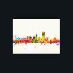 San Francisco City Skyline Leinwanddruck<br><div class="desc">Aquarellkunstdruck der Skyline von San Francisco,  Kalifornien,  Vereinigte Staaten</div>