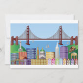 San Francisco City Skyline Zeichne Einladung (Vorderseite)