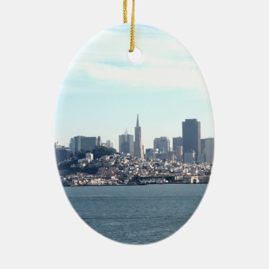 San Francisco City View von der Bucht Keramik Ornament (Hinten)