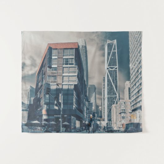 San Francisco Cityscape mit moderner Skyline Wandteppich (Vorderseite (Horizontal))