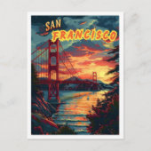San Francisco Classic Art Retro Postkarte (Vorderseite)