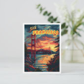 San Francisco Classic Art Retro Postkarte (Stehend Vorderseite)