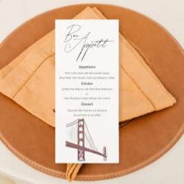 San Francisco Classy Wedding Menü mit zeichnend Menükarte