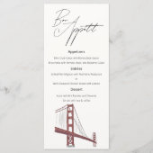 San Francisco Classy Wedding Menü mit zeichnend Menükarte (Vorderseite)