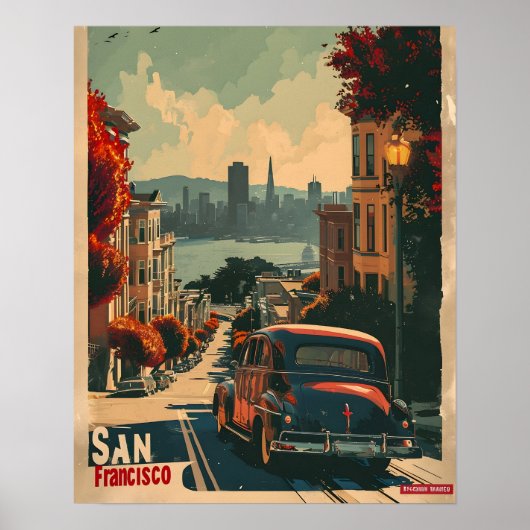 San Francisco Coastal Nostalgie Vintag Poster (Vorne)