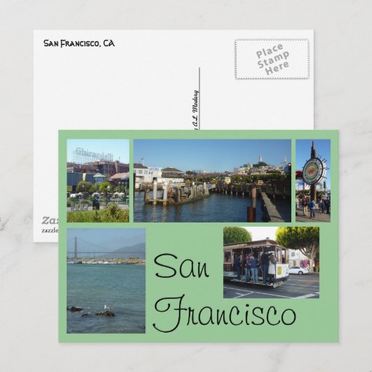 San Francisco Collage Postkarte (Vorne/Hinten)