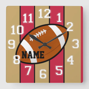 San Francisco Colors Football Wall Clock Quadratische Wanduhr