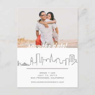 San Francisco, das Save the Date mit Foto Wedding Ankündigungspostkarte