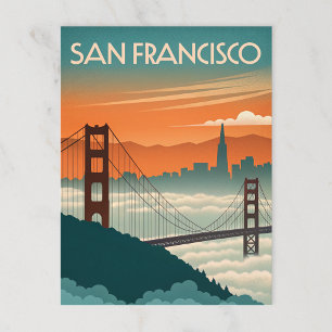 San Francisco: Der misty Charme des Golden Gate Postkarte