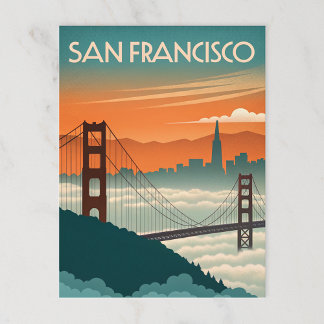 San Francisco: Der misty Charme des Golden Gate Postkarte