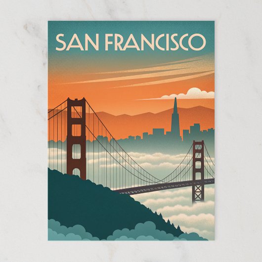 San Francisco: Der misty Charme des Golden Gate Postkarte