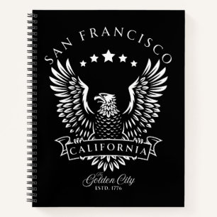 San Francisco - Die goldene Stadt Kalifornien Vint Notizblock