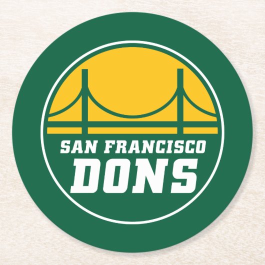 San Francisco Dons Runder Pappuntersetzer (Vorderseite)
