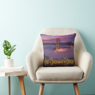 "San Francisco Dreams" Golden Gate Bridge Sonnenun Kissen