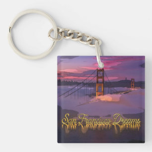 "San Francisco Dreams" Golden Gate Bridge Sonnenun Schlüsselanhänger