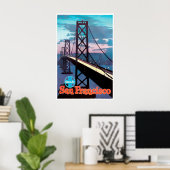 San Francisco Druck Golden Gate Bridge Kunst Santa Poster (Heimbüro)