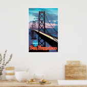 San Francisco Druck Golden Gate Bridge Kunst Santa Poster (Küche)