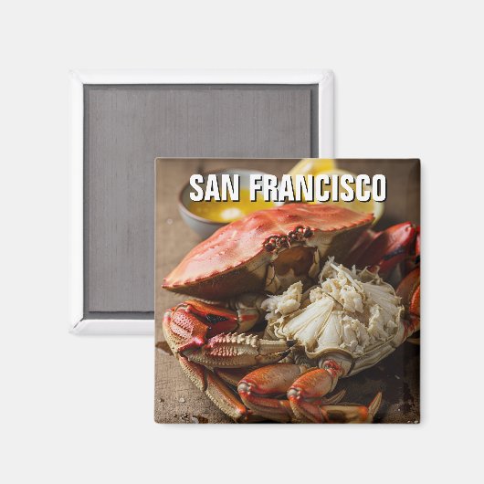 San Francisco Dungeness Crab Magnet (Vorderseite/Rückseite)