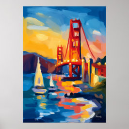San Francisco Fauvist Cityscape – Golden Gate Poster