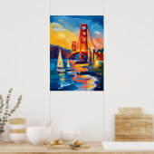 San Francisco Fauvist Cityscape – Golden Gate Poster (Küche)
