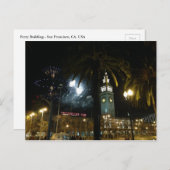 San Francisco Ferry Gebäude Fireworks Postcard Postkarte (Vorne/Hinten)
