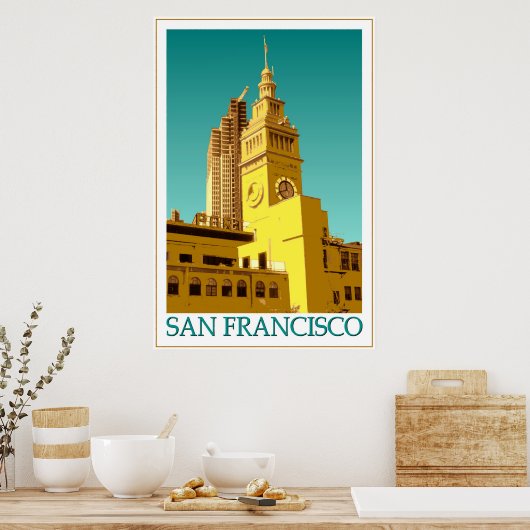 San Francisco Ferry Gebäude - Pop Art Poster (Küche)