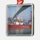 San Francisco Feuer-Boot Silbernes Ornament (Links)