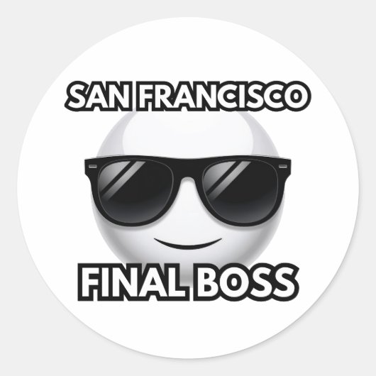 San Francisco Final Boss Cool Emoji Sticker (Vorderseite)