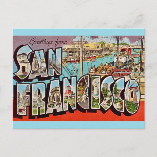 San Francisco Fisherman's Wharf Postkarte (Vorderseite)